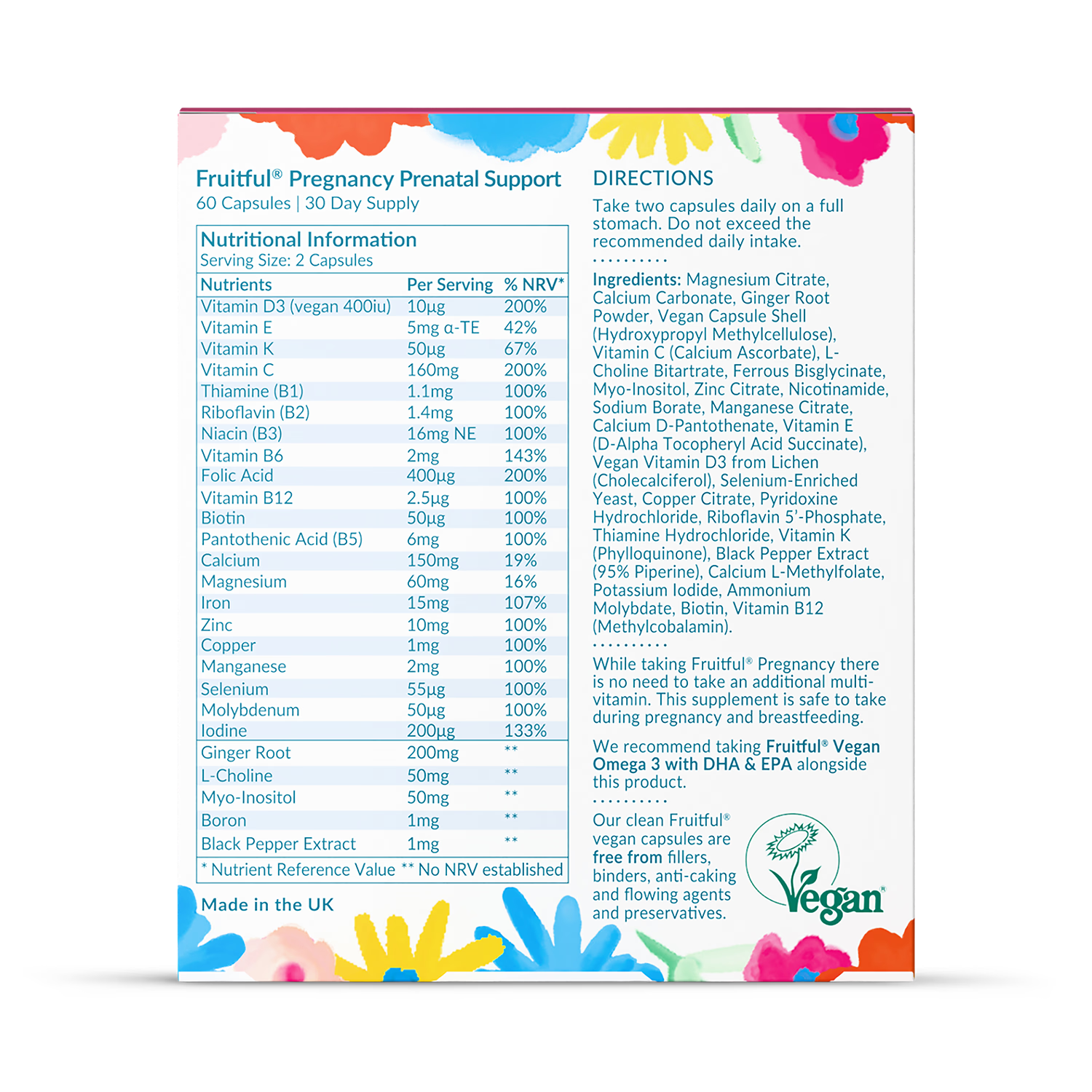 Fruitful Pregnancy Prenatal Formula Capsules 60 - imported from the UK
