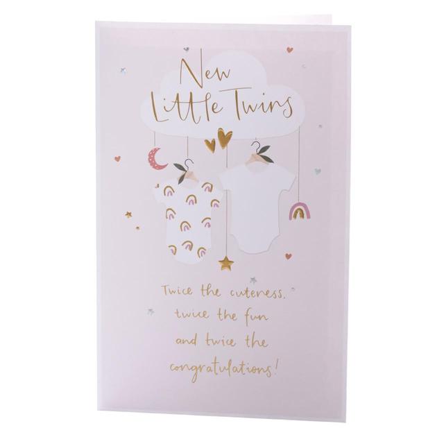 New Baby Twins Congratulations Card