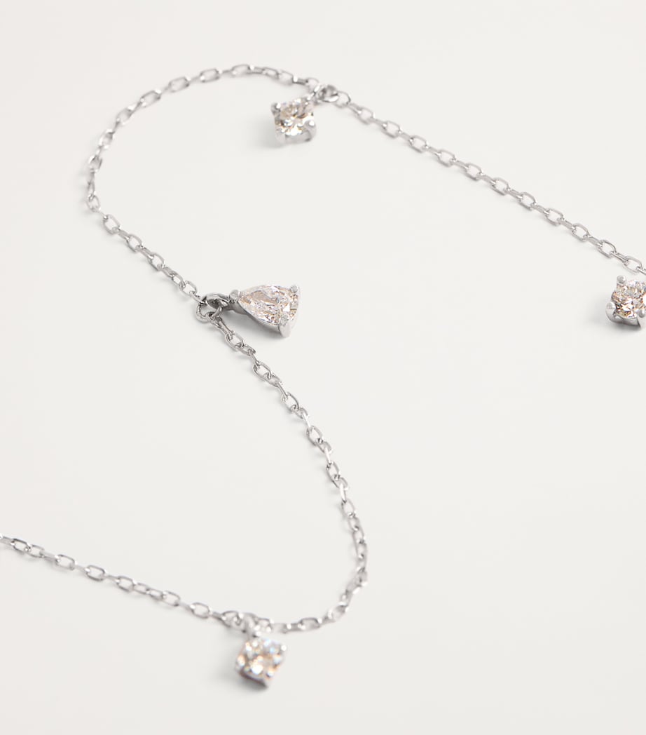 Astrid & Miyu white gold diamond charm necklace 38cm - British product
