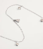 Astrid & Miyu white gold diamond charm necklace 38cm - British product