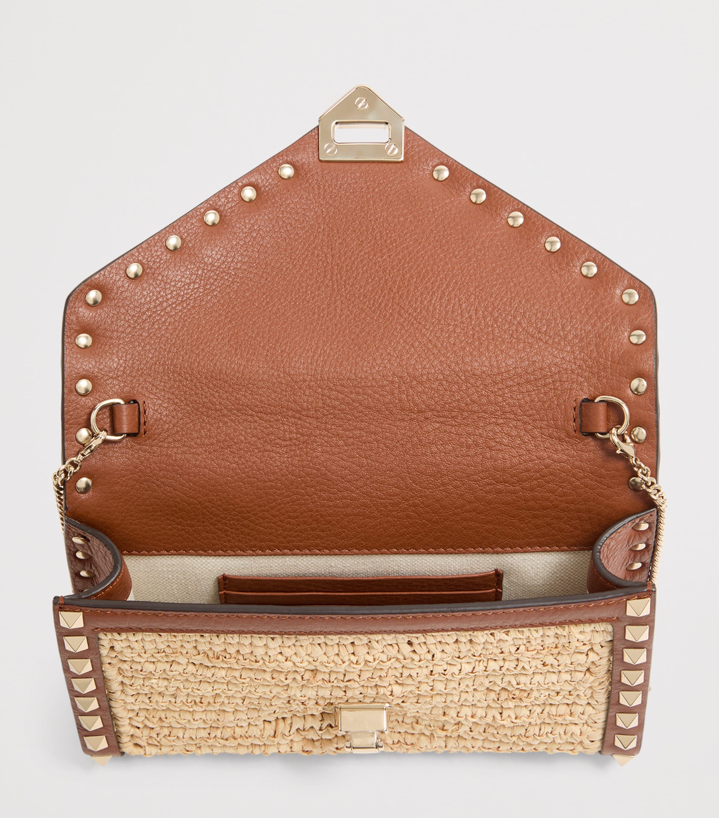 Valentino Garavani mini straw Rockstud cross-body bag - British product