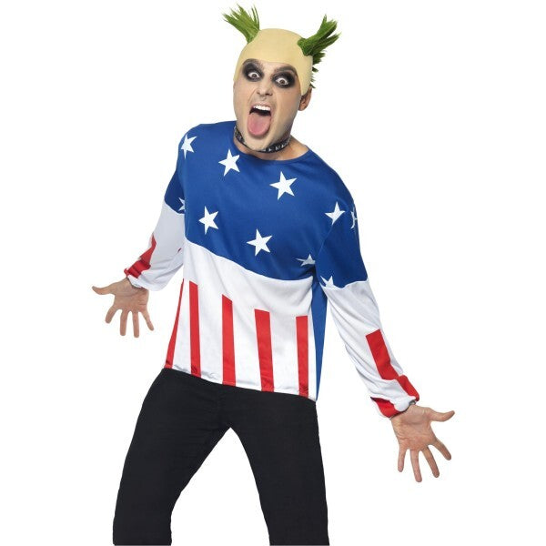 Smiffys Party Starter Costume with blue jumper and wig - British product