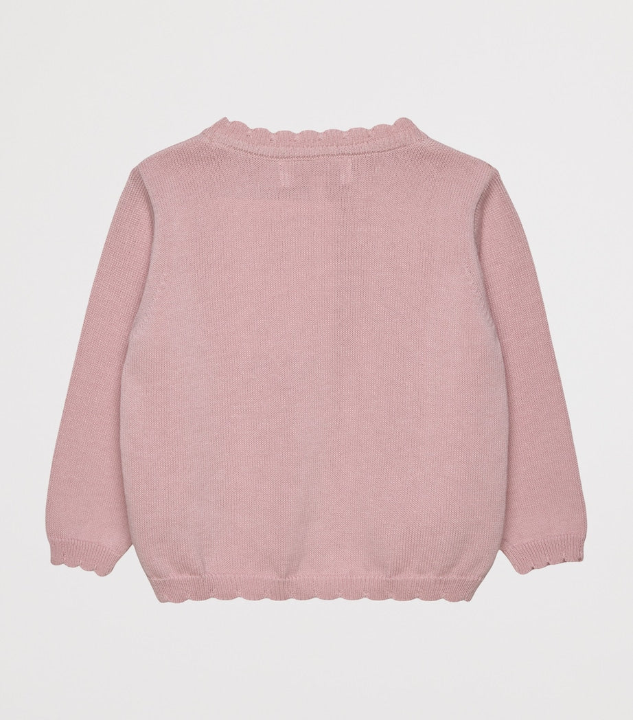 Trotters cotton duck and bunny cardigan for infants 3-24 months (British brand)