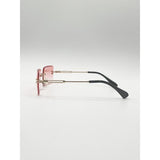 SVNX frameless square sunglasses in pink - British product