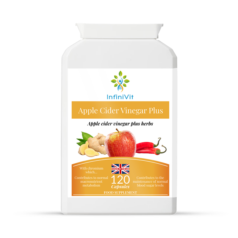 InfiniVit Apple Cider Vinegar Plus 120 capsules, imported from the UK