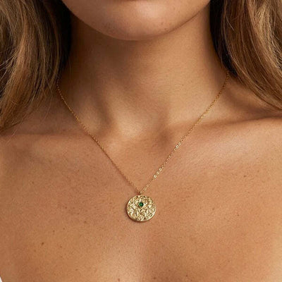 Superdrug MUCHV Evil Eye Coin Necklace in 18k Gold or Silver- Buy online at McGrocer