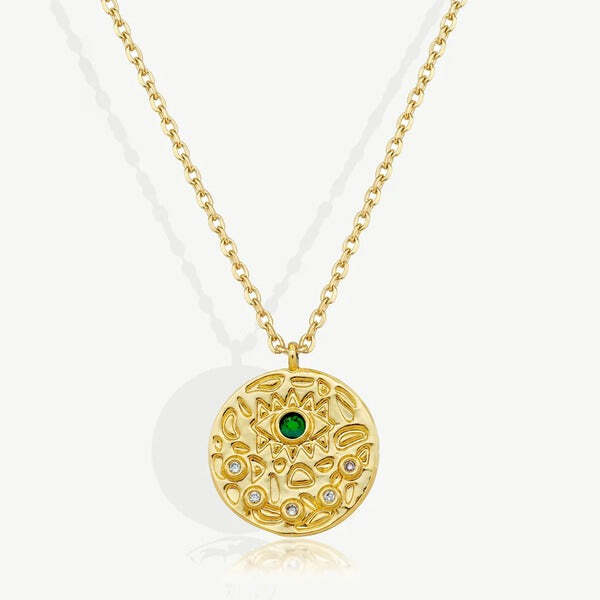 MUCHV evil eye coin necklace, 1.7cm pendant - British product