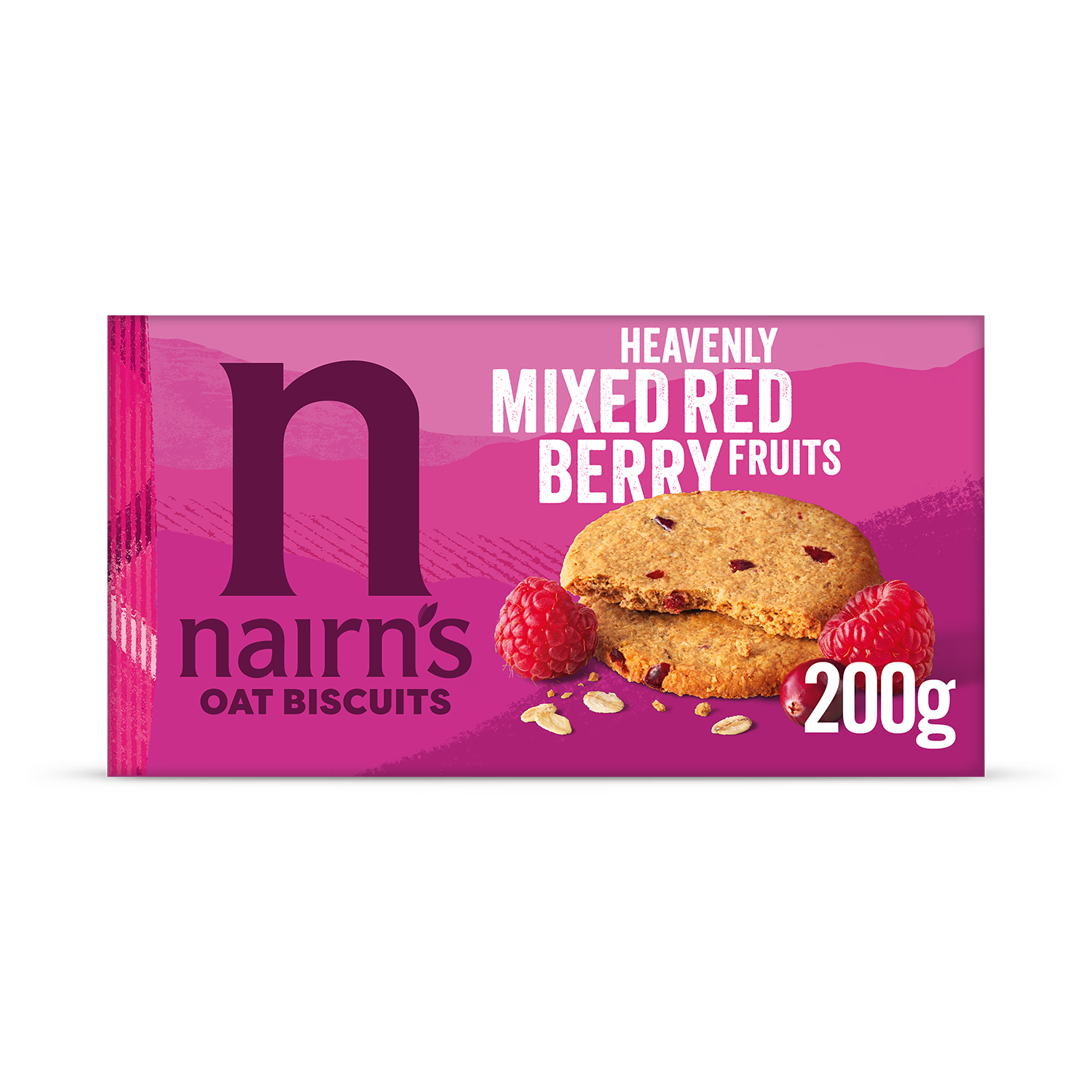 Nairn's mixed berries oat biscuits 200g, imported from the UK