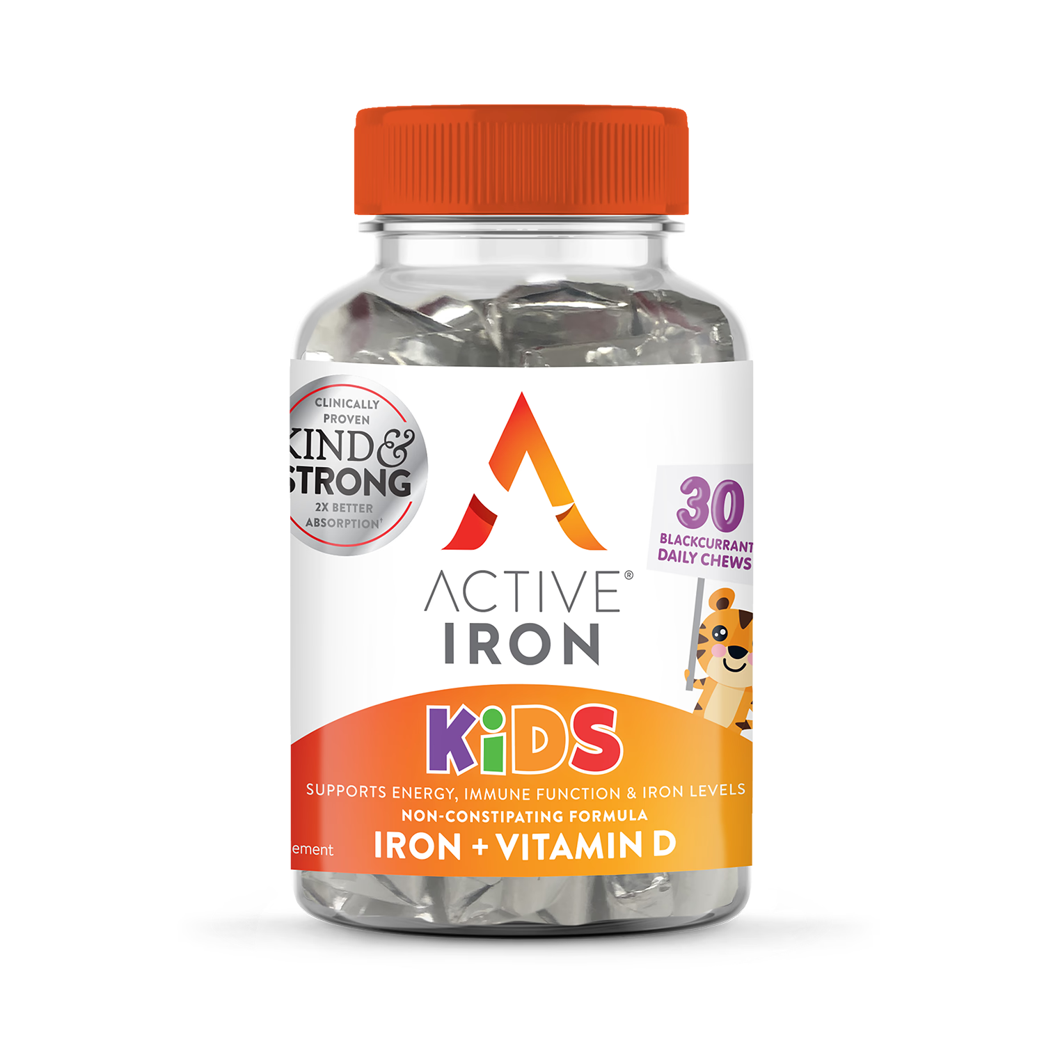 Active Iron Kids blackcurrant chewable 30 count, UK version