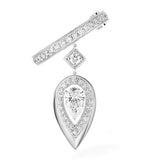 Messika pear-cut diamond clip earring 18kt white gold 0.73ct, imported from the UK