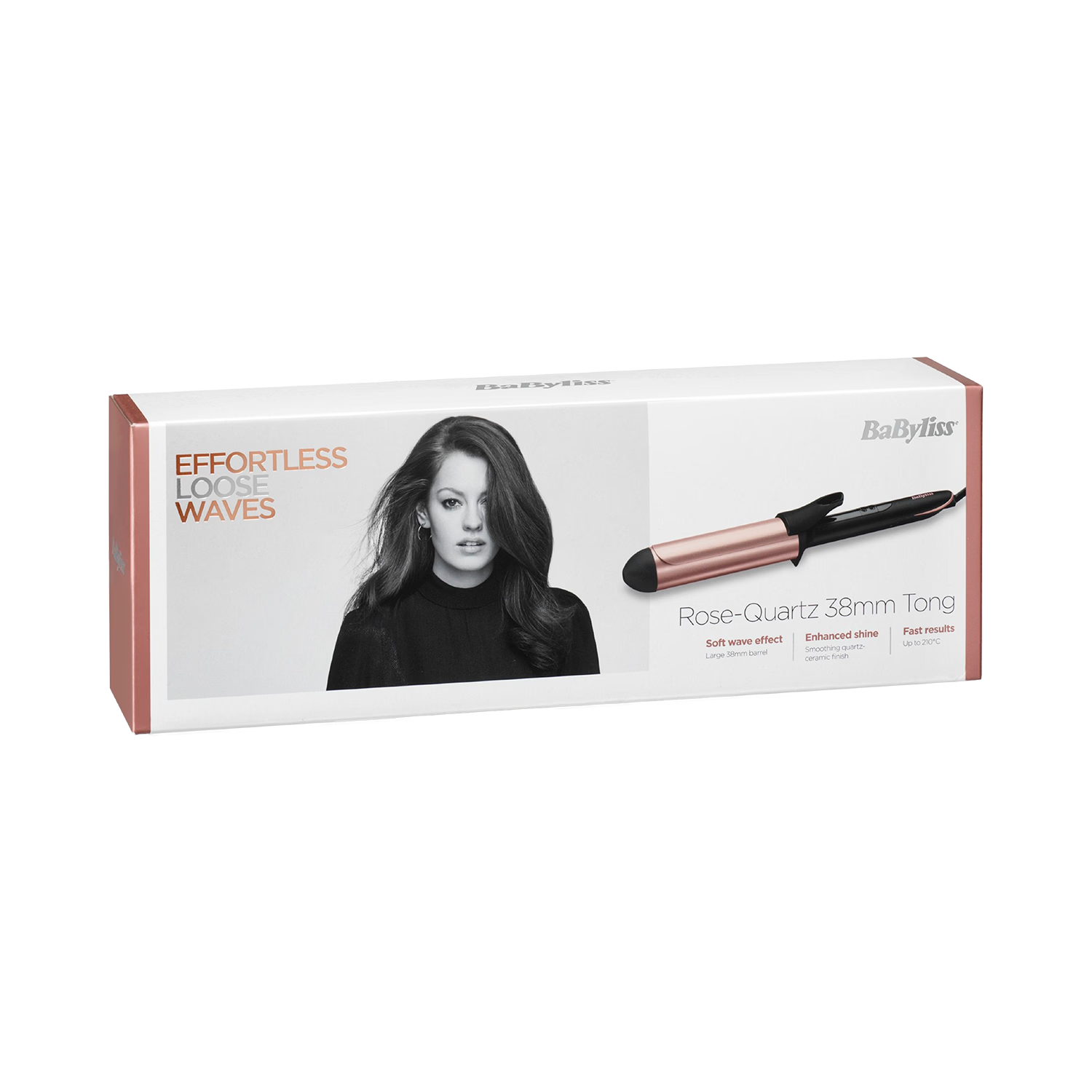 BaByliss Rose Quartz curling tong 38mm, UK version