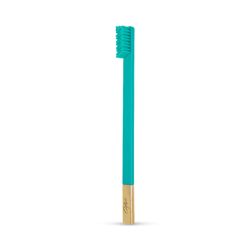 APRIORI turquoise blue gold medium toothbrush - British product