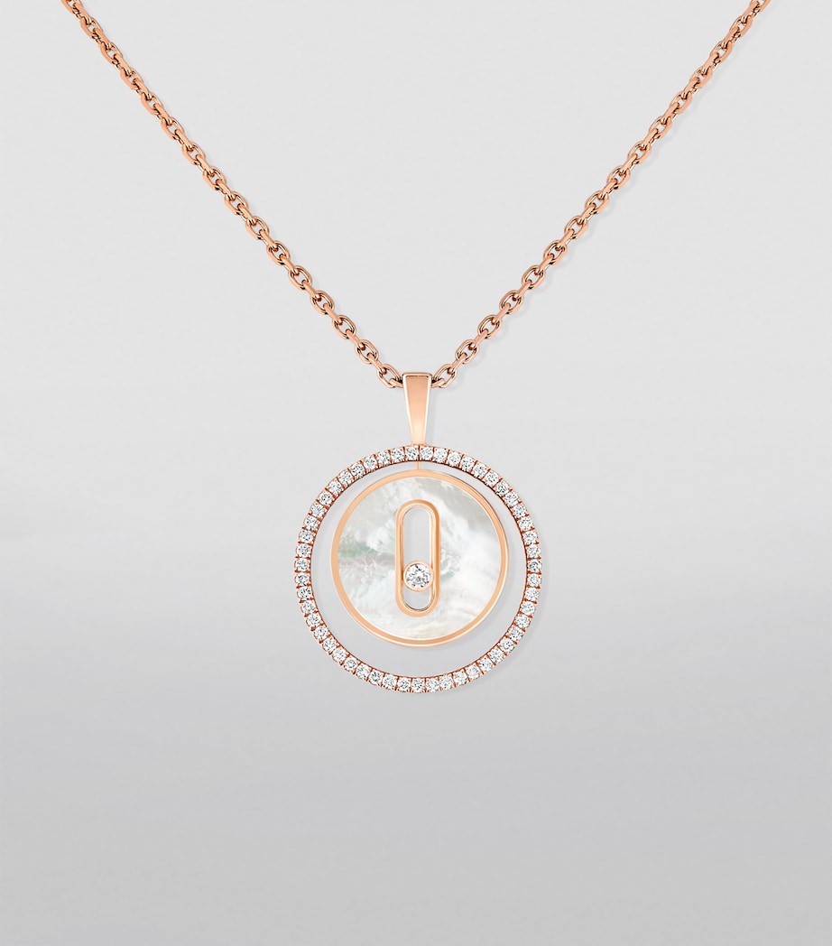 Messika pink gold diamond mother-of-pearl necklace 0.18ct (British brand)