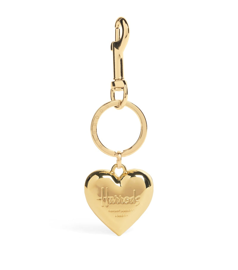 Harrods heart keyring in gold-tone metal, UK version