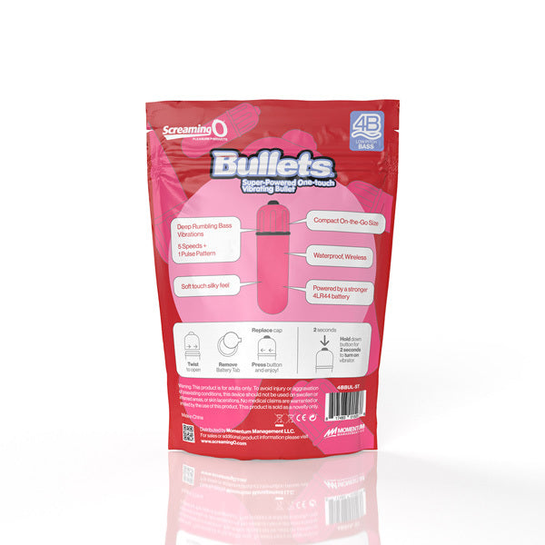 Screaming O 4B Bullet vibrator in Strawberry, imported from the UK