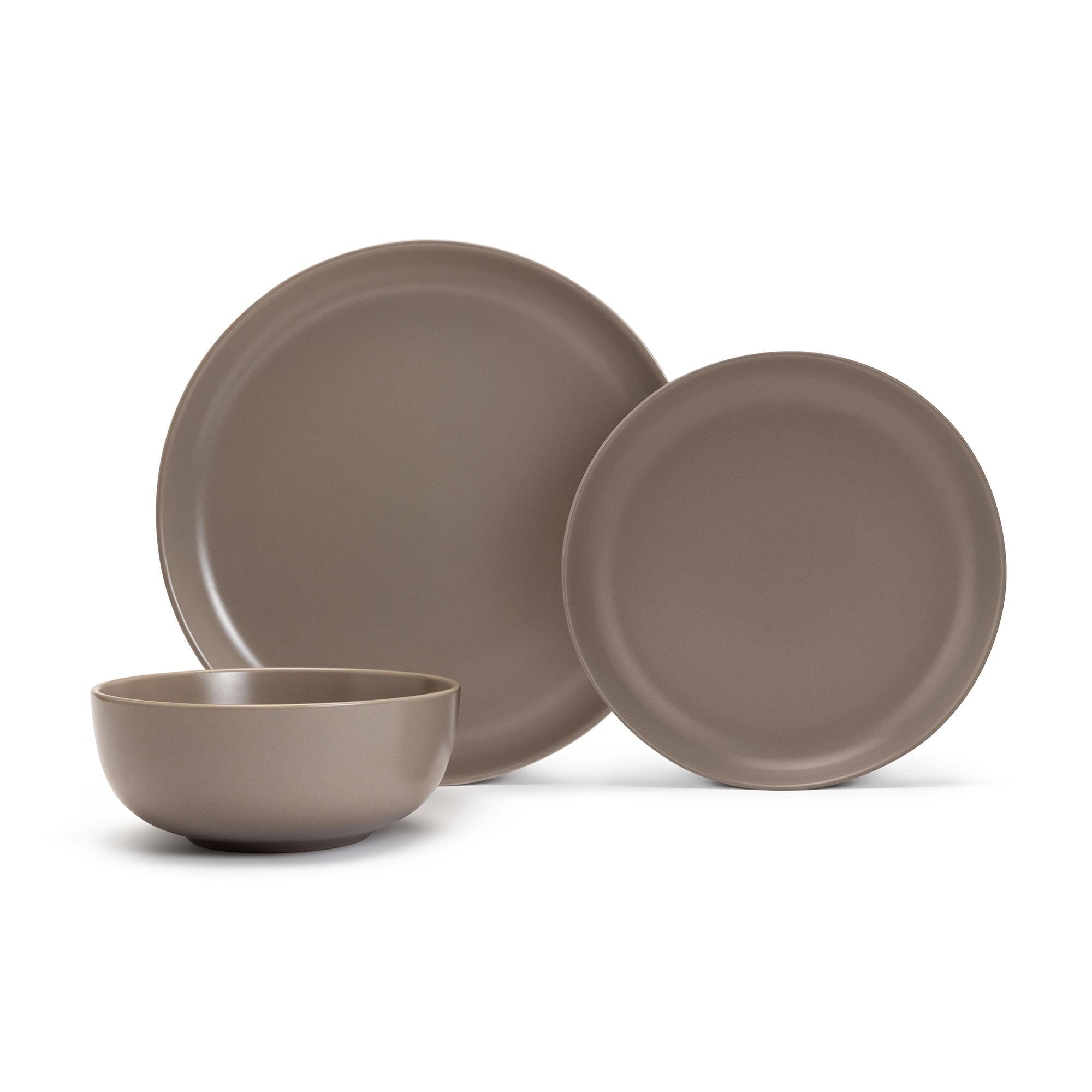 Habitat Matte Dinner Set Mushroom 12pc GOODS Sainsburys   