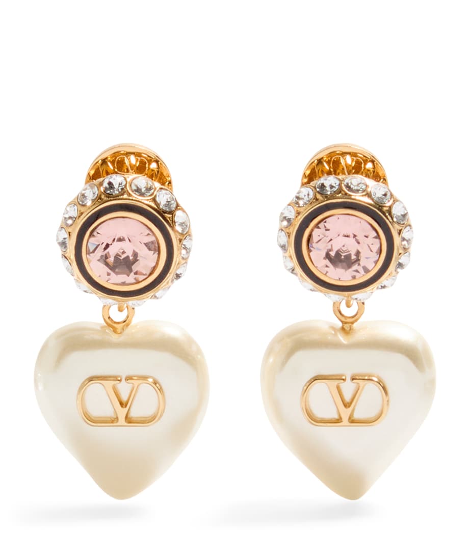 Valentino Garavani VLogo Signature earrings gold tone brass - British product