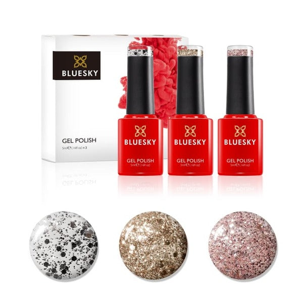 Bluesky gel polish trio metallic confetti 5ml - British product