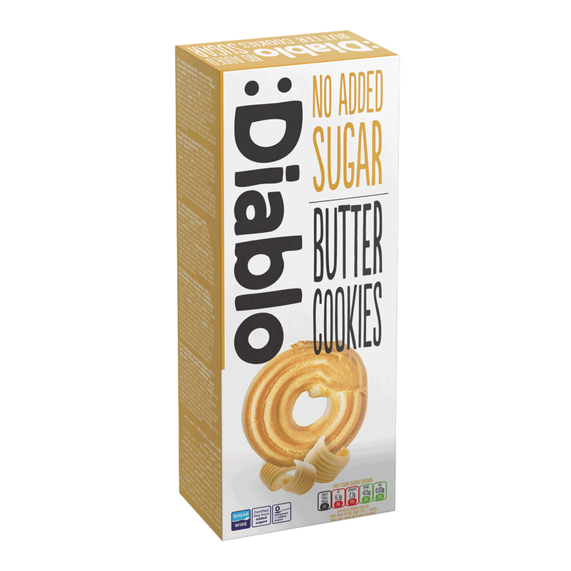 Diablo no added sugar butter cookies 135g pack (British brand)