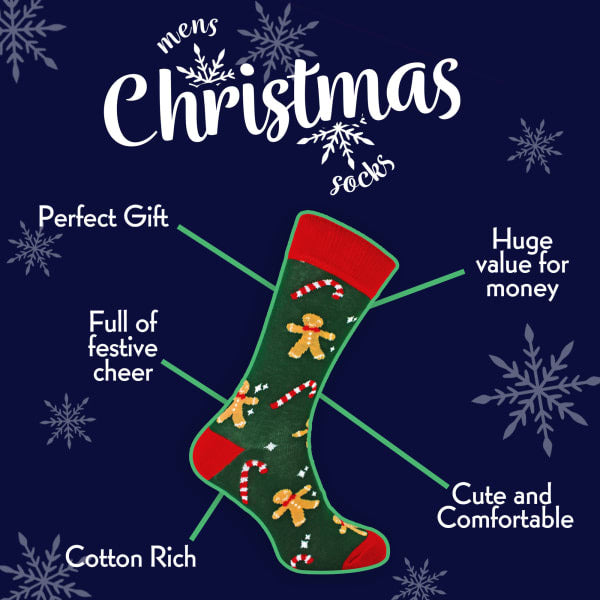 Sock Snob men's Christmas patterned socks, UK version