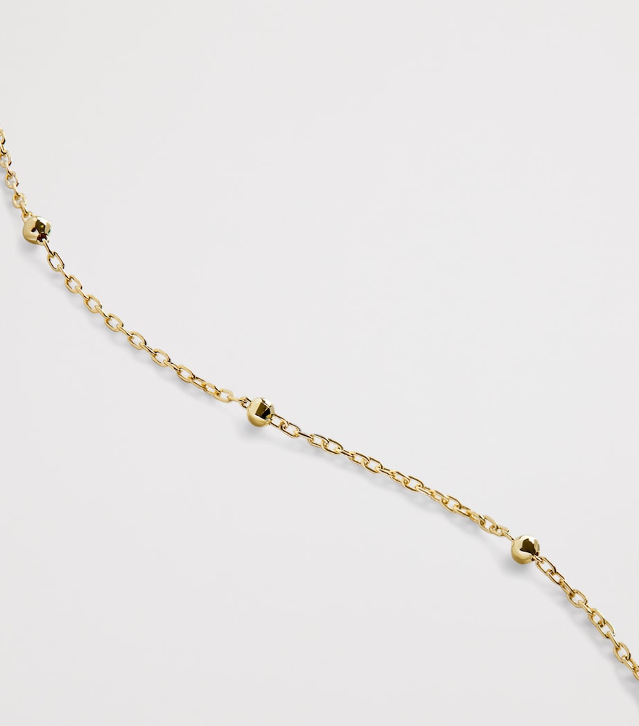 Monica Vinader yellow gold beaded chain necklace, imported from the UK