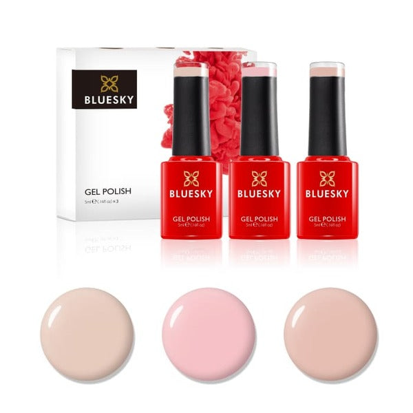 Bluesky gel nail polish Mini Trio Set Soft Nudes 5ml (British brand)