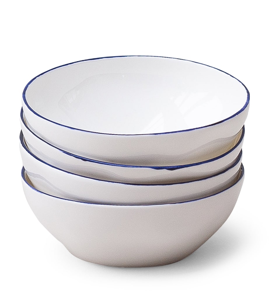 Feldspar cobalt ice cream bowls set of 4 13cm - British product