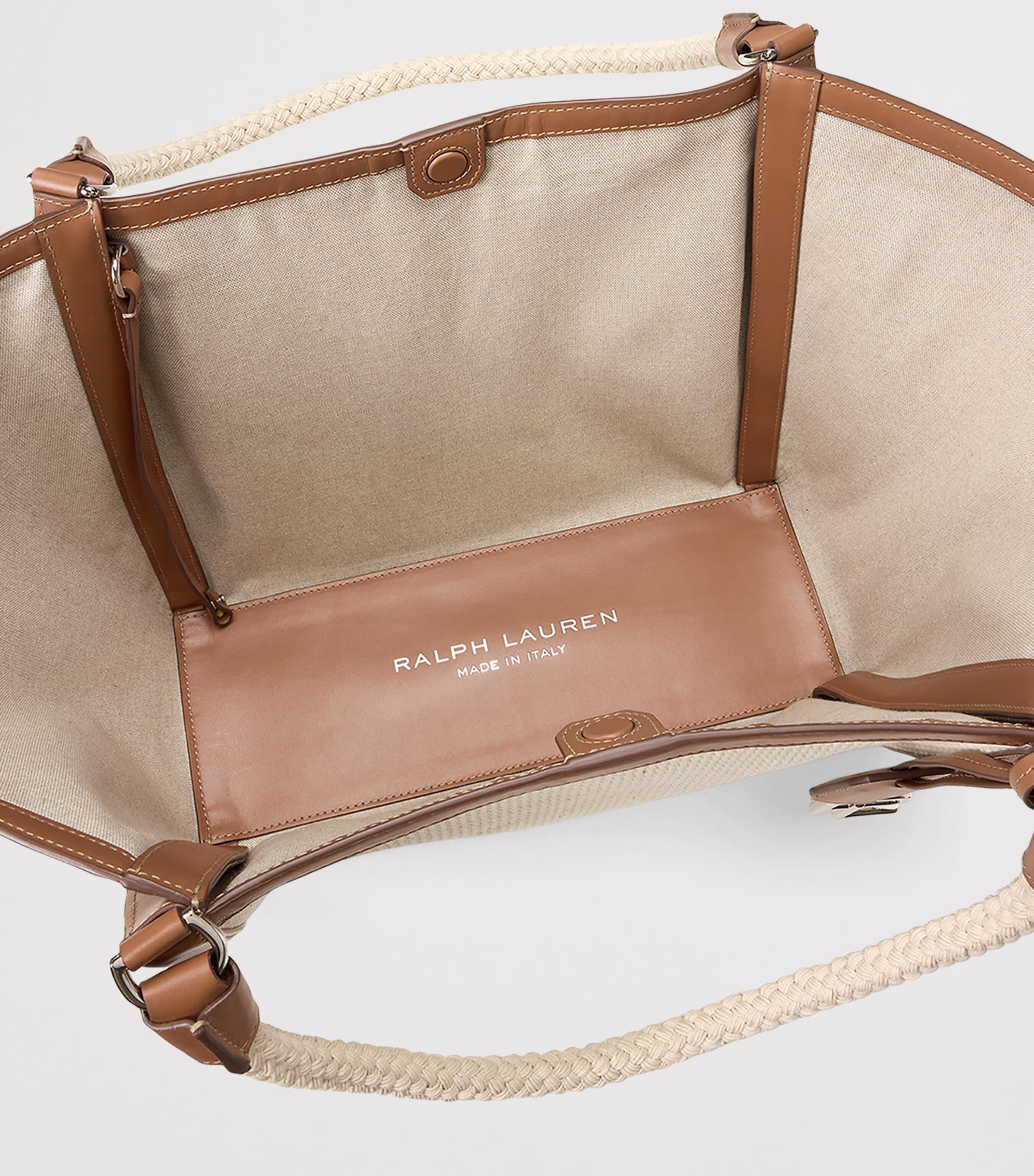 Ralph Lauren woven calfskin-trim RL 888 tote bag, UK version
