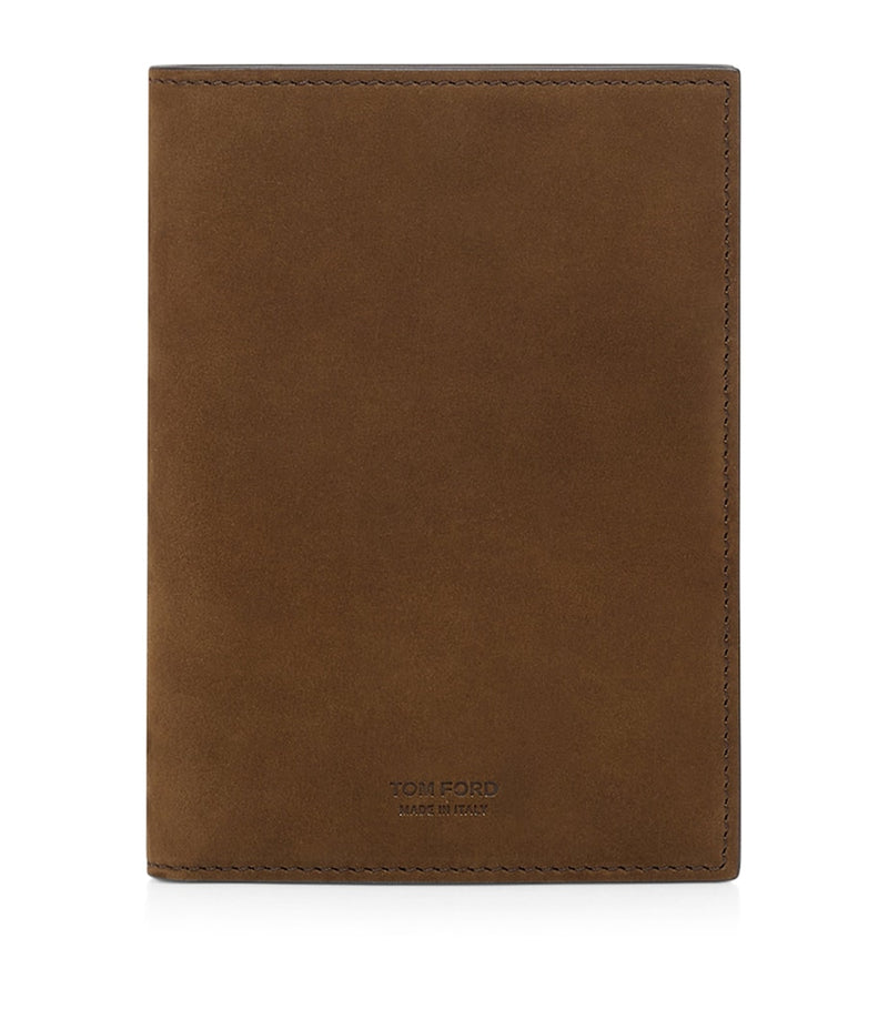 TOM FORD suede T-Line passport holder with hot-stamped logo, UK version