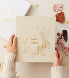 Blush and Gold safari baby memory book - British product