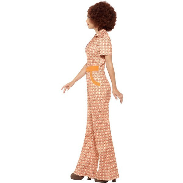 Smiffys 70s chic costume orange jumpsuit (British brand)
