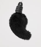 LOEWE lion tail key charm calfskin mink fur (British brand)