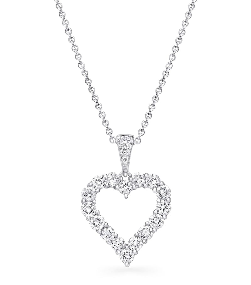 Graff diamond love heart necklace in 18kt white gold, UK version