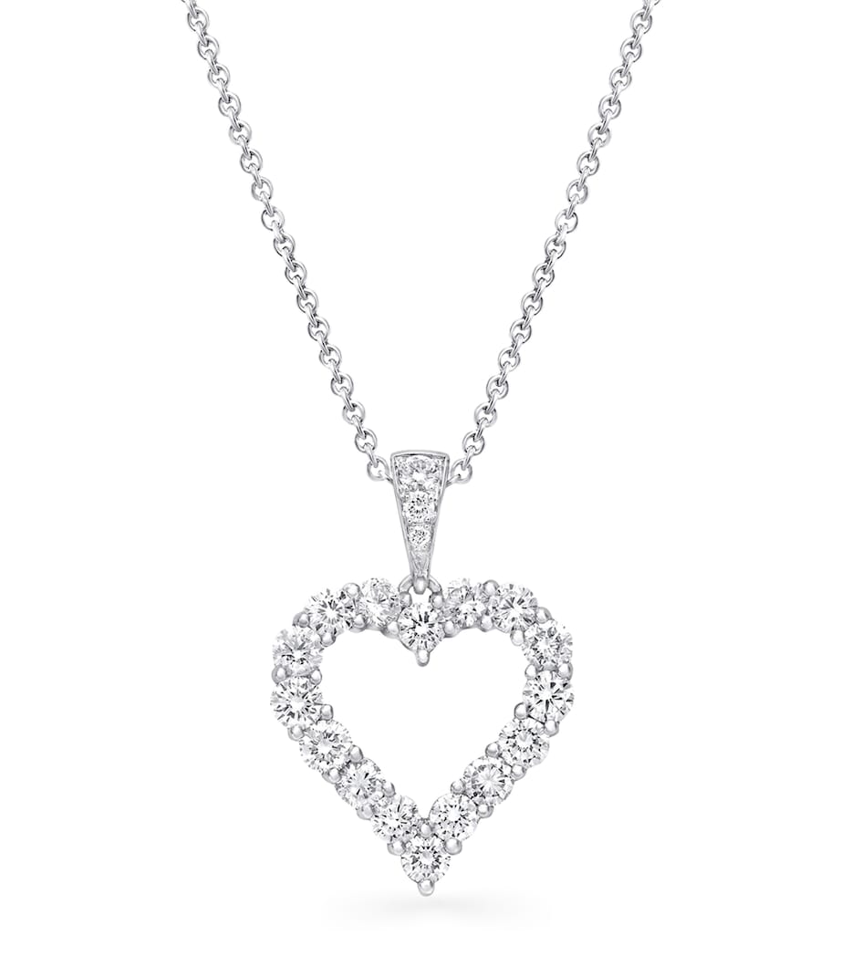 Graff diamond love heart necklace in 18kt white gold, UK version
