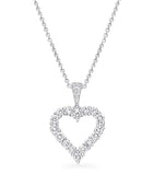 Graff diamond love heart necklace in 18kt white gold, UK version