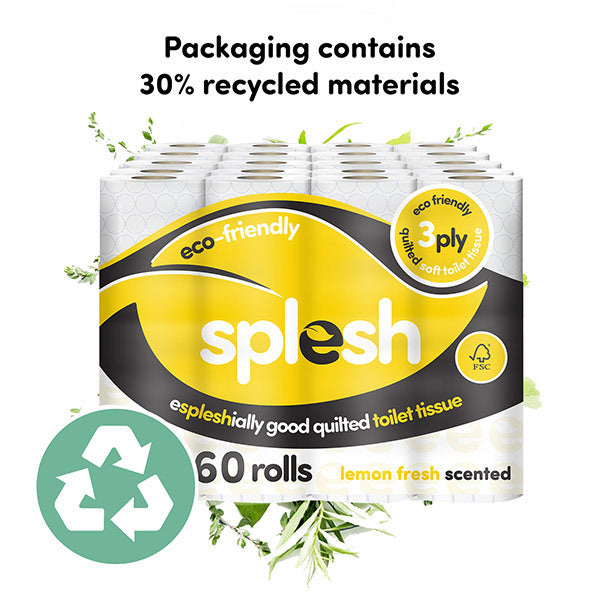 Splesh 60 Rolls Quilted Lemon Toilet Roll GOODS Superdrug   