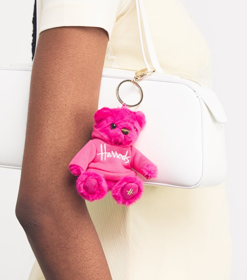 Harrods plush bear keyring with removable hoodie, 9cm height, UK version