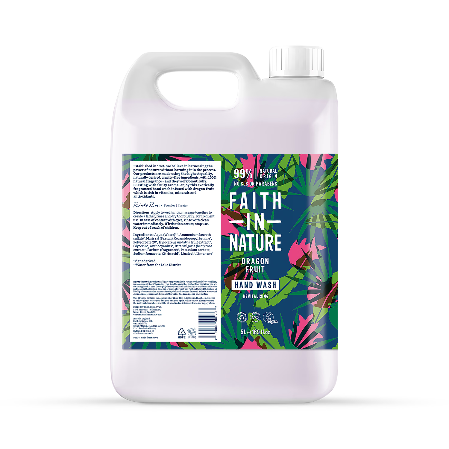 Faith in Nature Dragon Fruit Hand Wash 5 Litre