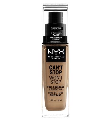 NYX Professional Makeup, Can't Stop Won't Stop Full Coverage Foundation Vegetarian & Vegan Boots Classic Tan  