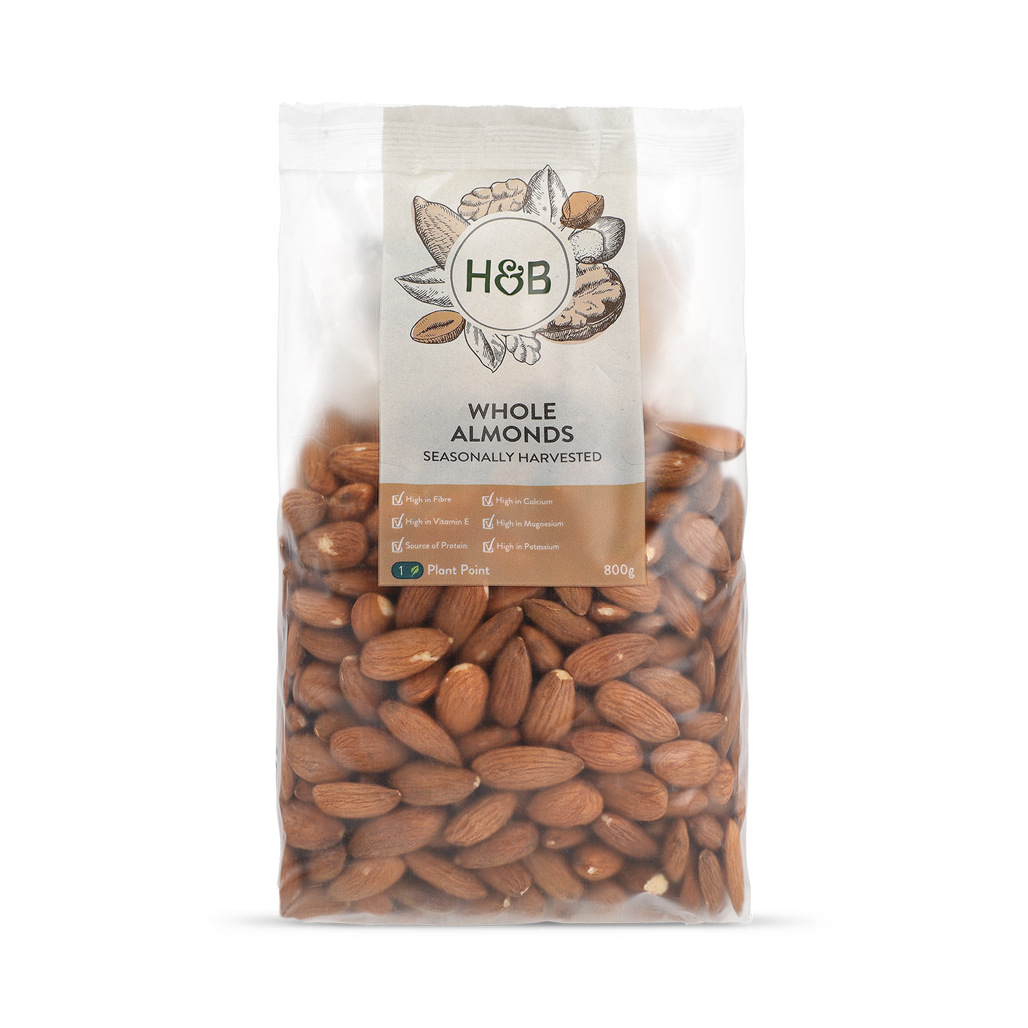 Holland & Barrett whole almonds 800g, UK version