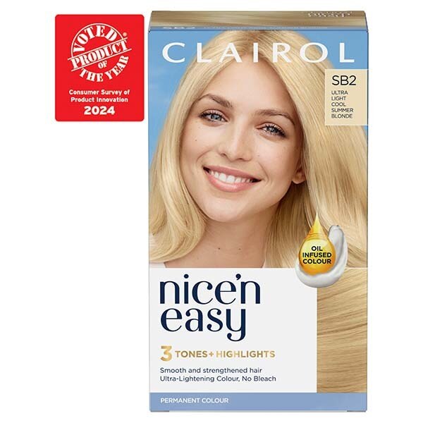 Clairol Nice'n Easy Hair Dye SB1 Ultra Light Beach Blonde GOODS Superdrug SB2 Light Cool Summer Beach Blonde  