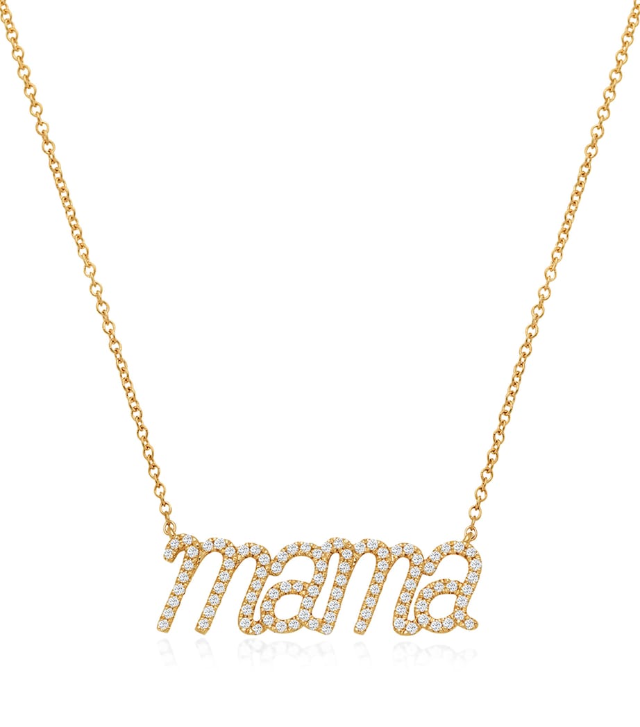 NOA mini Mama necklace in yellow gold and diamond (British brand)