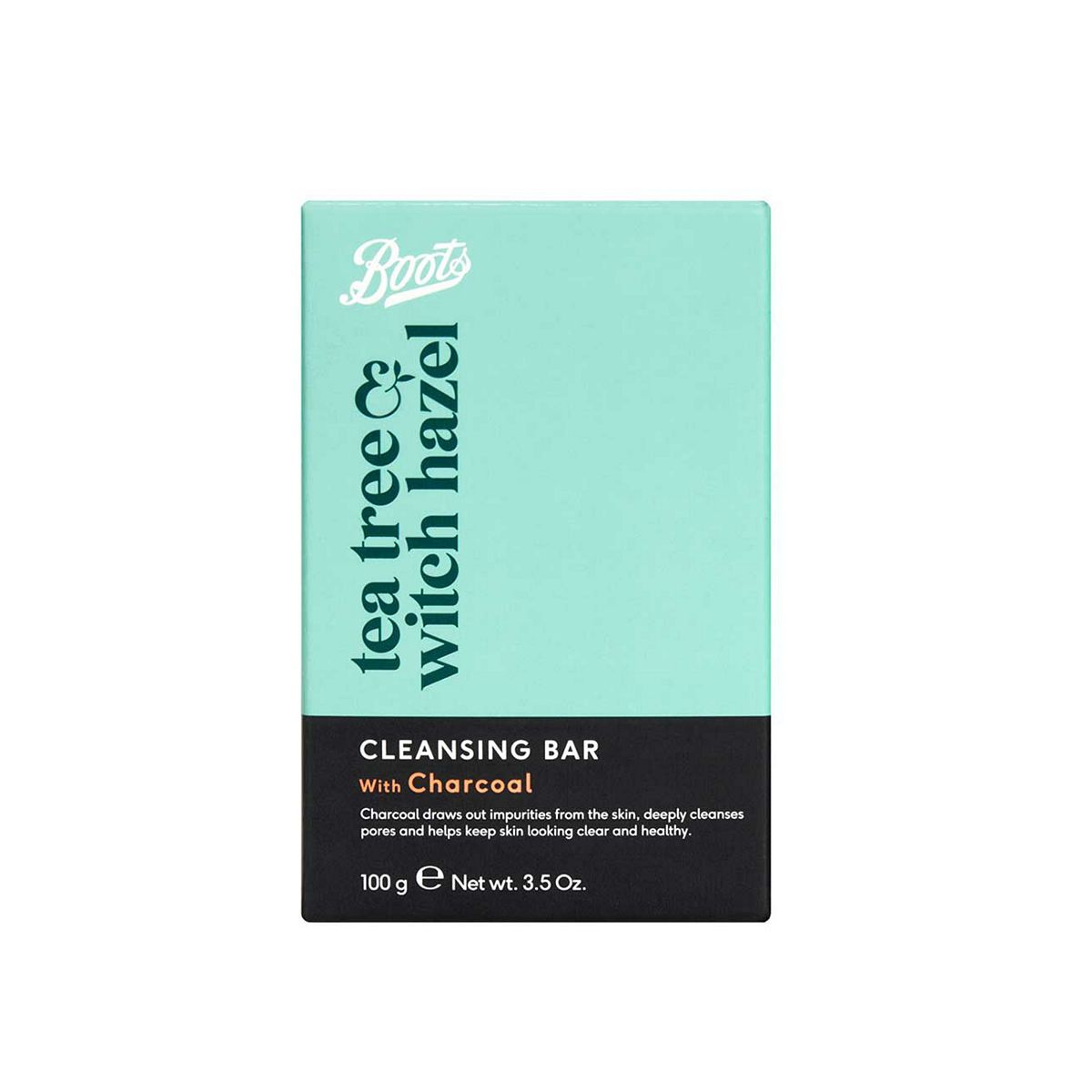 Boots Tea Tree &amp; Witch Hazel Charcoal Cleansing Bar 100g