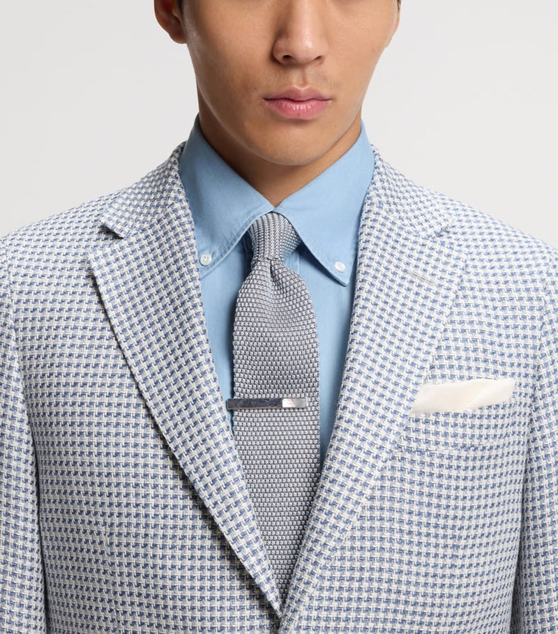 BOSS knitted silk tie with textured weave (British brand)