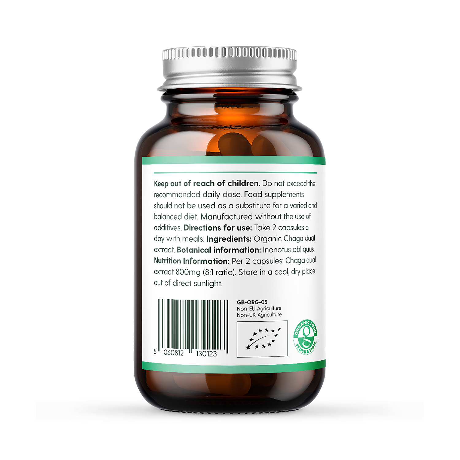 Mindful Extracts Chaga Mushroom Capsules 60, imported from the UK
