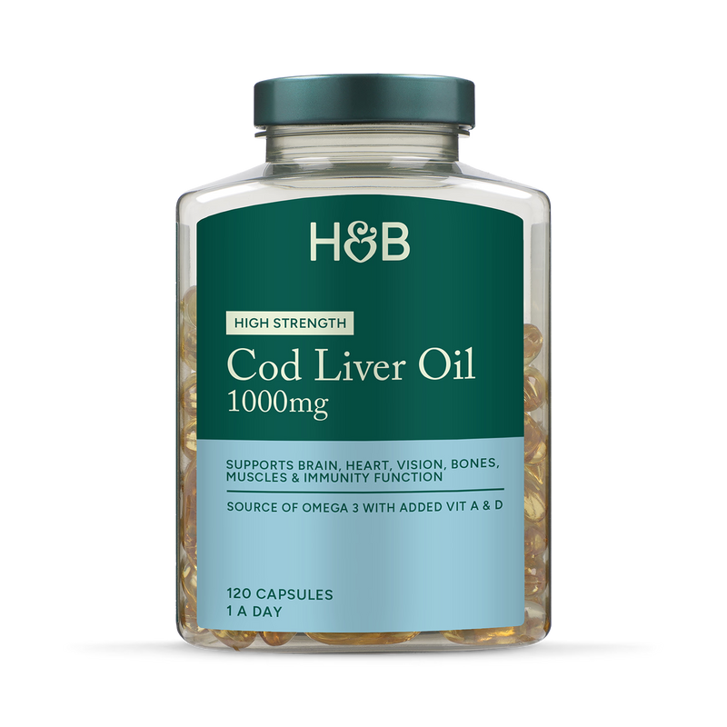 Holland & Barrett cod liver oil 1000mg 120 capsules, UK version