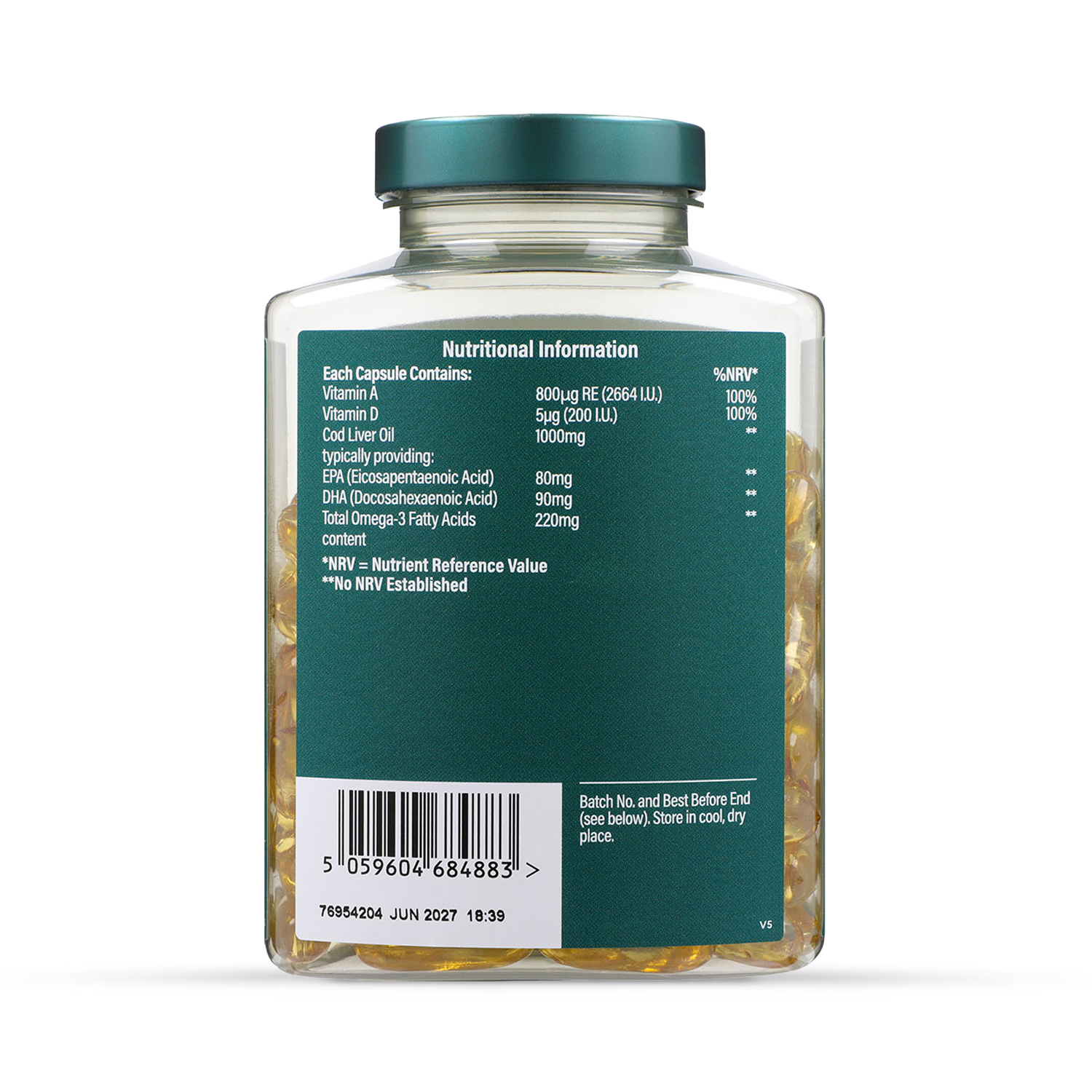 Holland & Barrett cod liver oil 1000mg 120 capsules, UK version