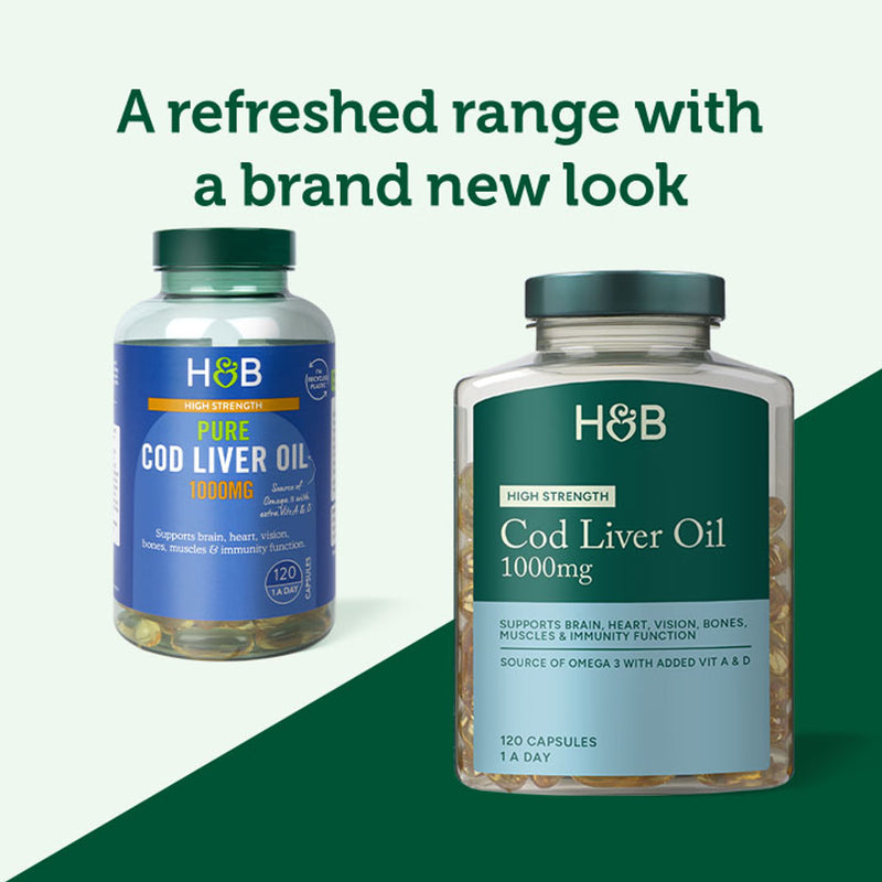 Holland & Barrett cod liver oil 1000mg 120 capsules, UK version