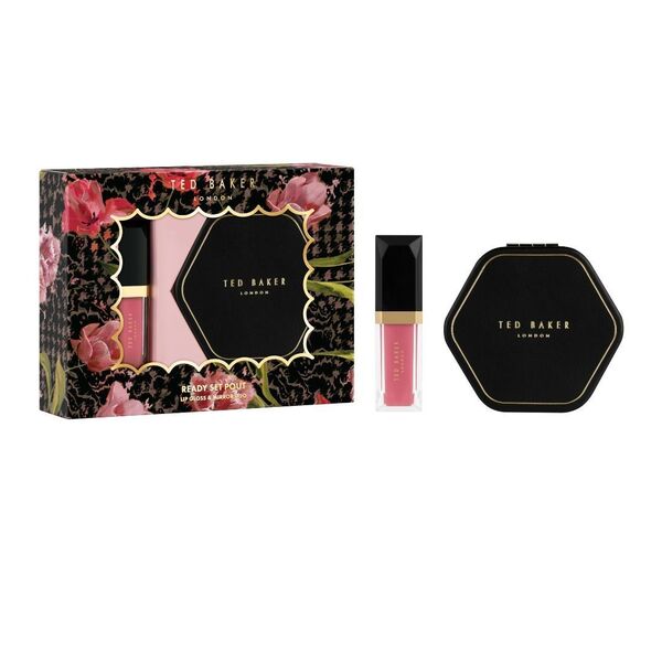 Ted Baker Ready Set Pout gift set with lip gloss and compact mirror (British brand)