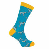 Mr Heron Mens Novelty Bamboo Socks with Dogs On 6-11 UK GOODS Superdrug Greyhound (Teal)  